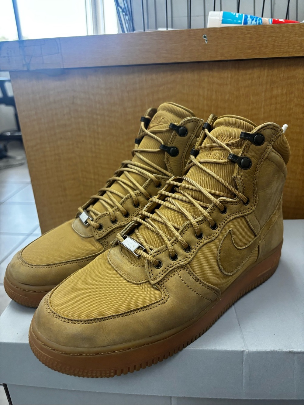 Nike hi military deconstruct Men's Wheat/Tan High-Top Sneakers